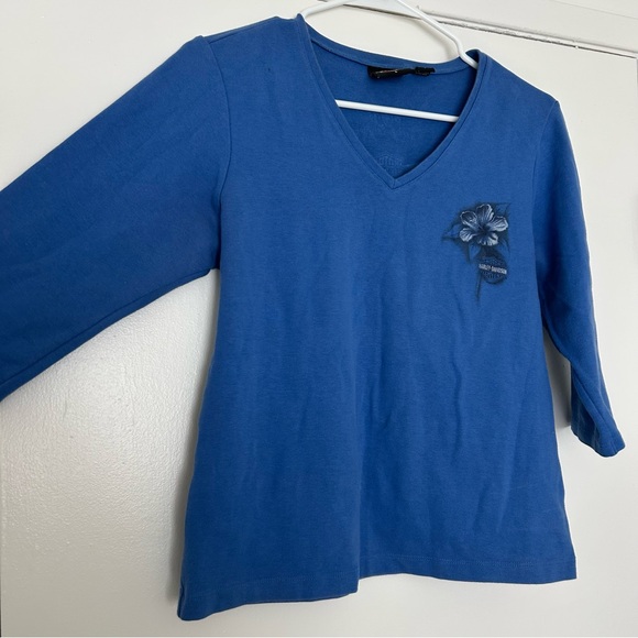 Vintage y2k Harley Davidson Top - Fitted V neck - Retro Biker alternative moto - Picture 5 of 6